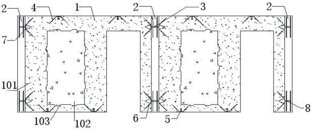 Prefabricated concrete composite door wall based on PBL connection