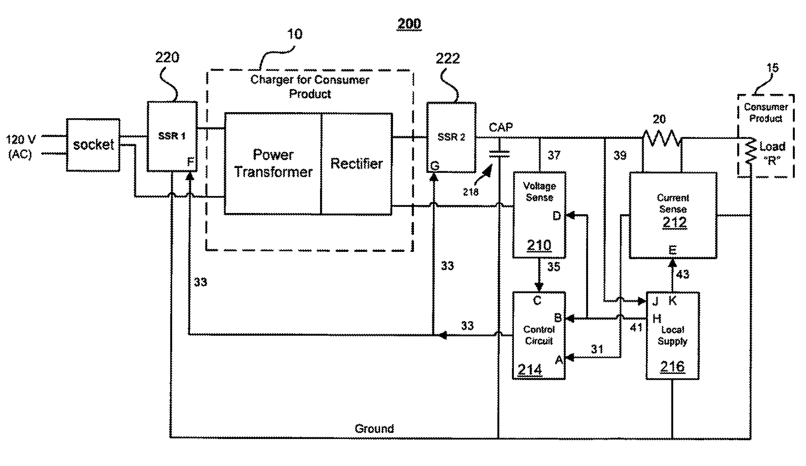 Circuit and associated method for reducing power consumption in an a power transformer