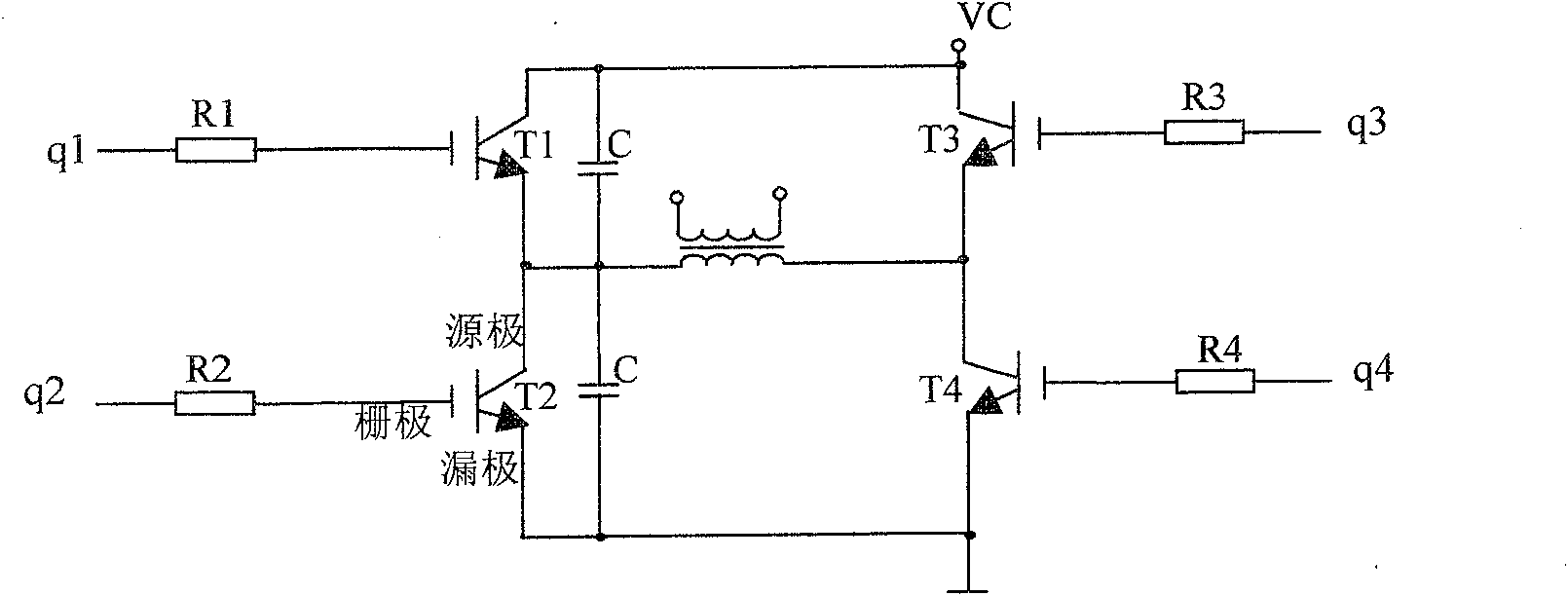 Main circuit of IGBT full bridge inverse conversion power