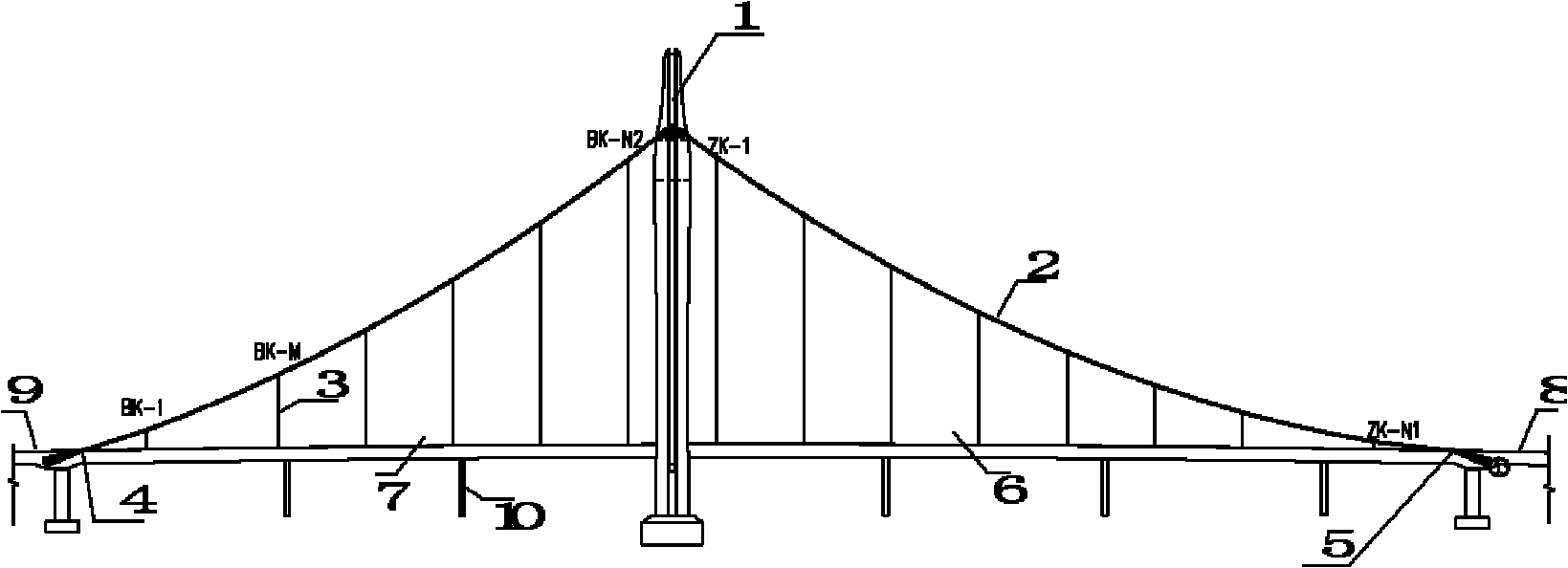 Method for stretching single-tower double-span self-anchored suspension bridge sling of side-span splay cable knot in supportless way