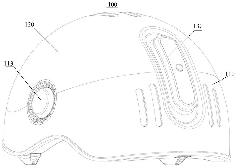 Helmet upper shell, helmet main shell and helmet