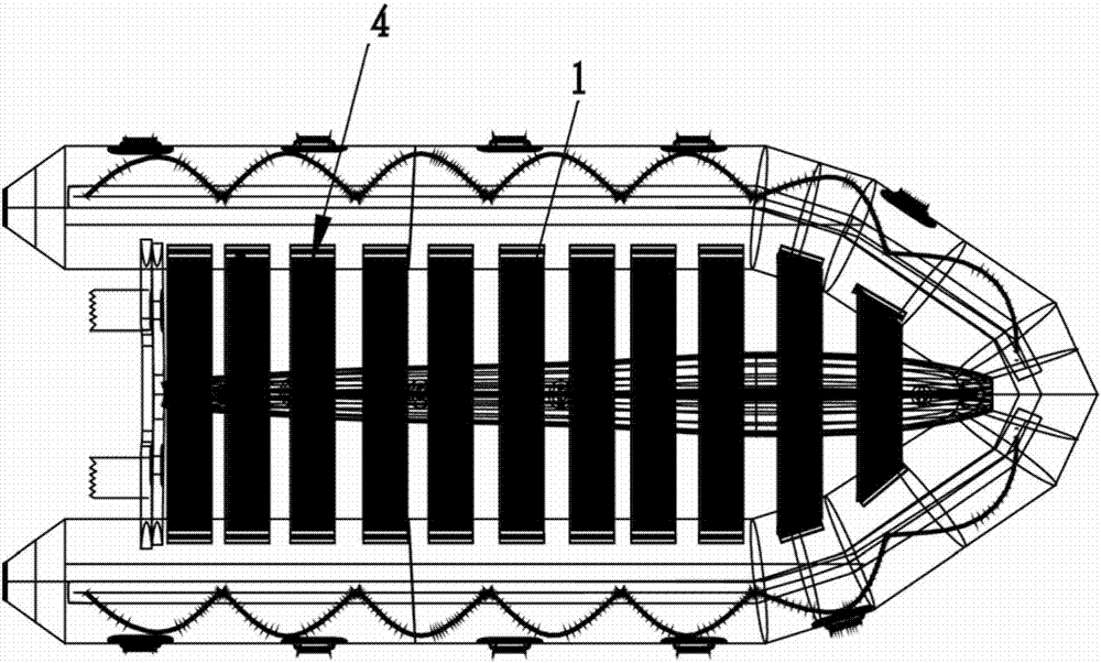 Foldable floor structure for inflatable boat and inflatable boat