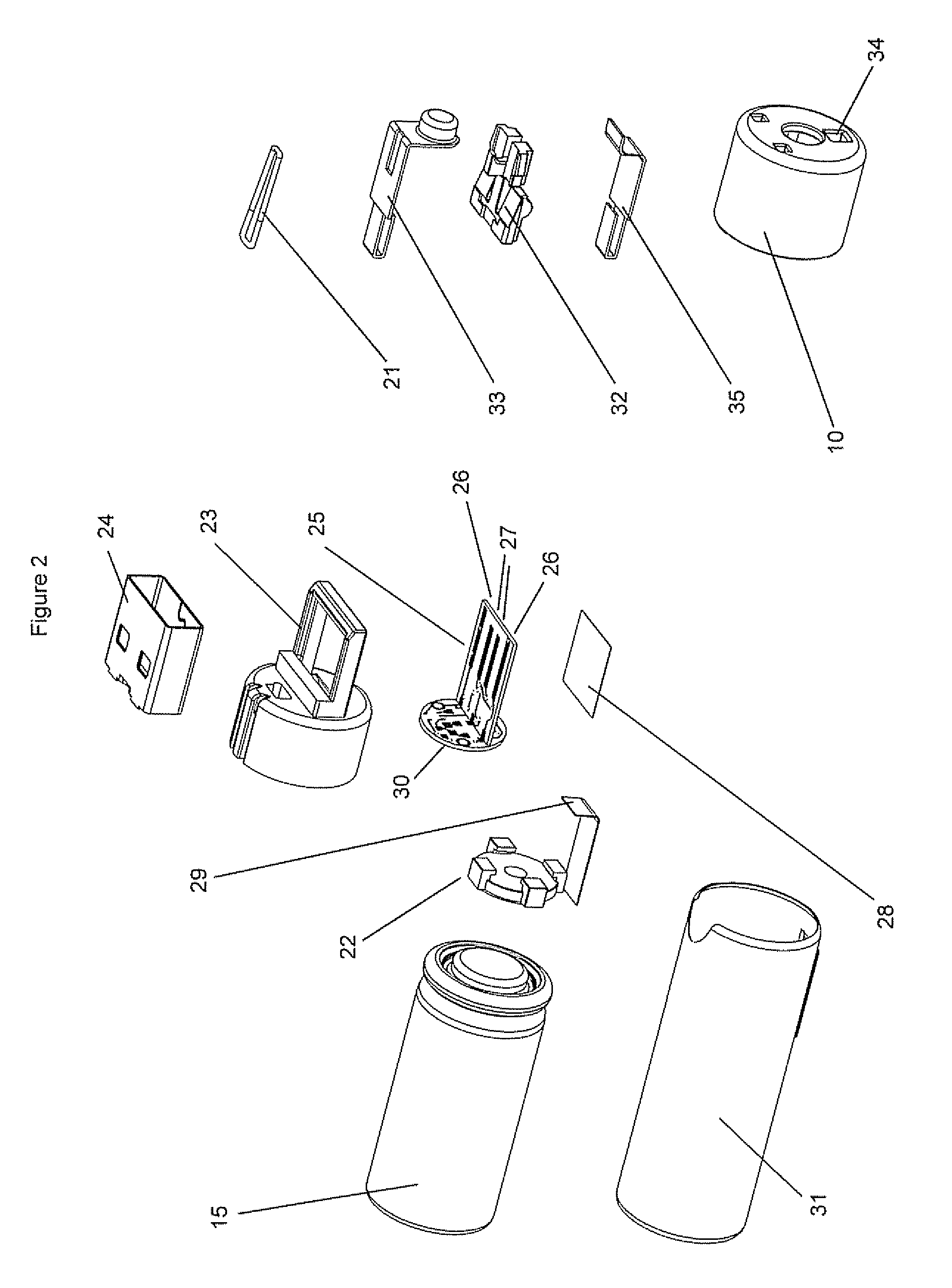 Rechargeable battery assembly with movable connector and power conversion circuitry