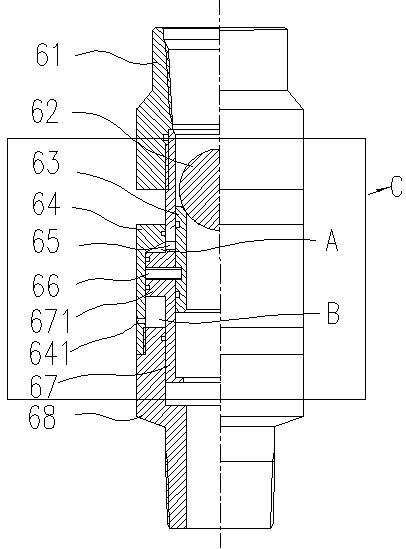 Anchoring type water injection process pipe column and use method thereof