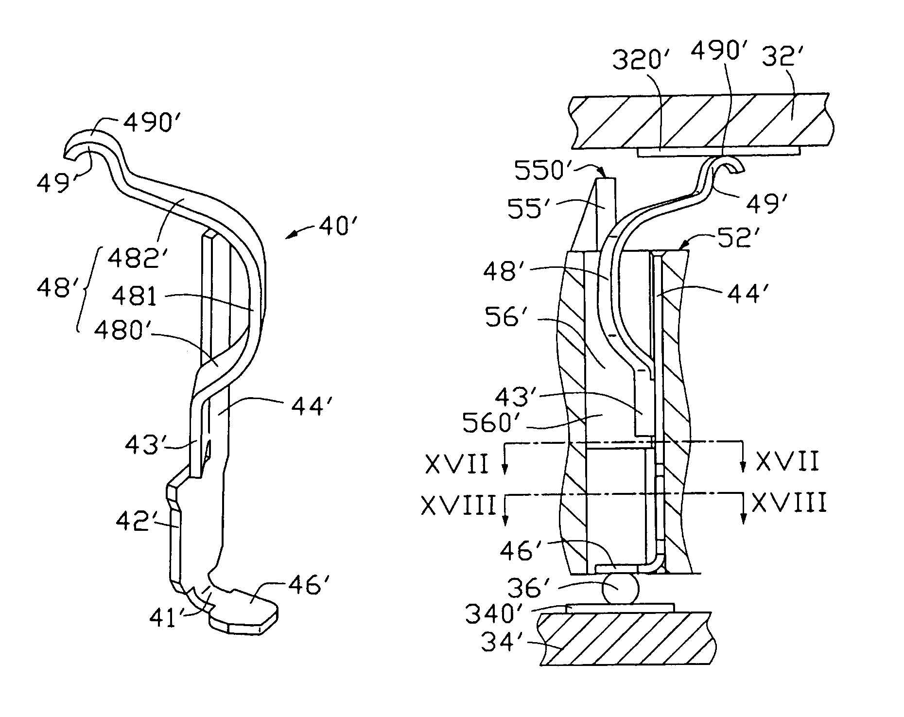 LGA contact with extended arm for IC connector