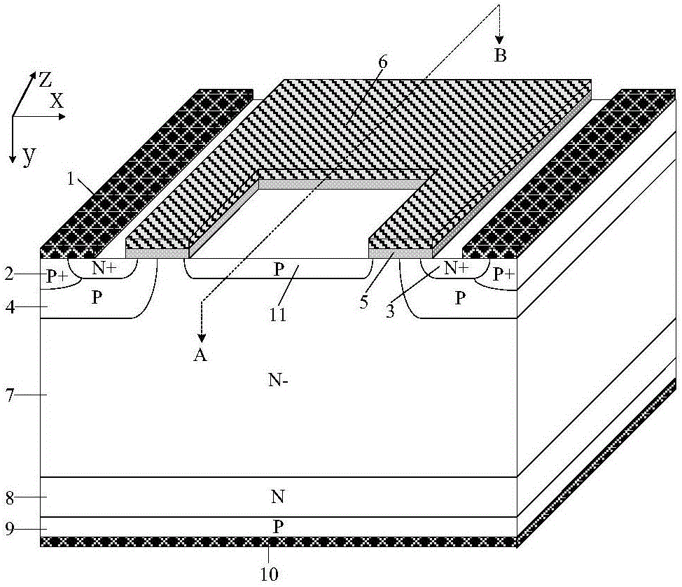 Planar gate IGBT and manufacturing method therefor