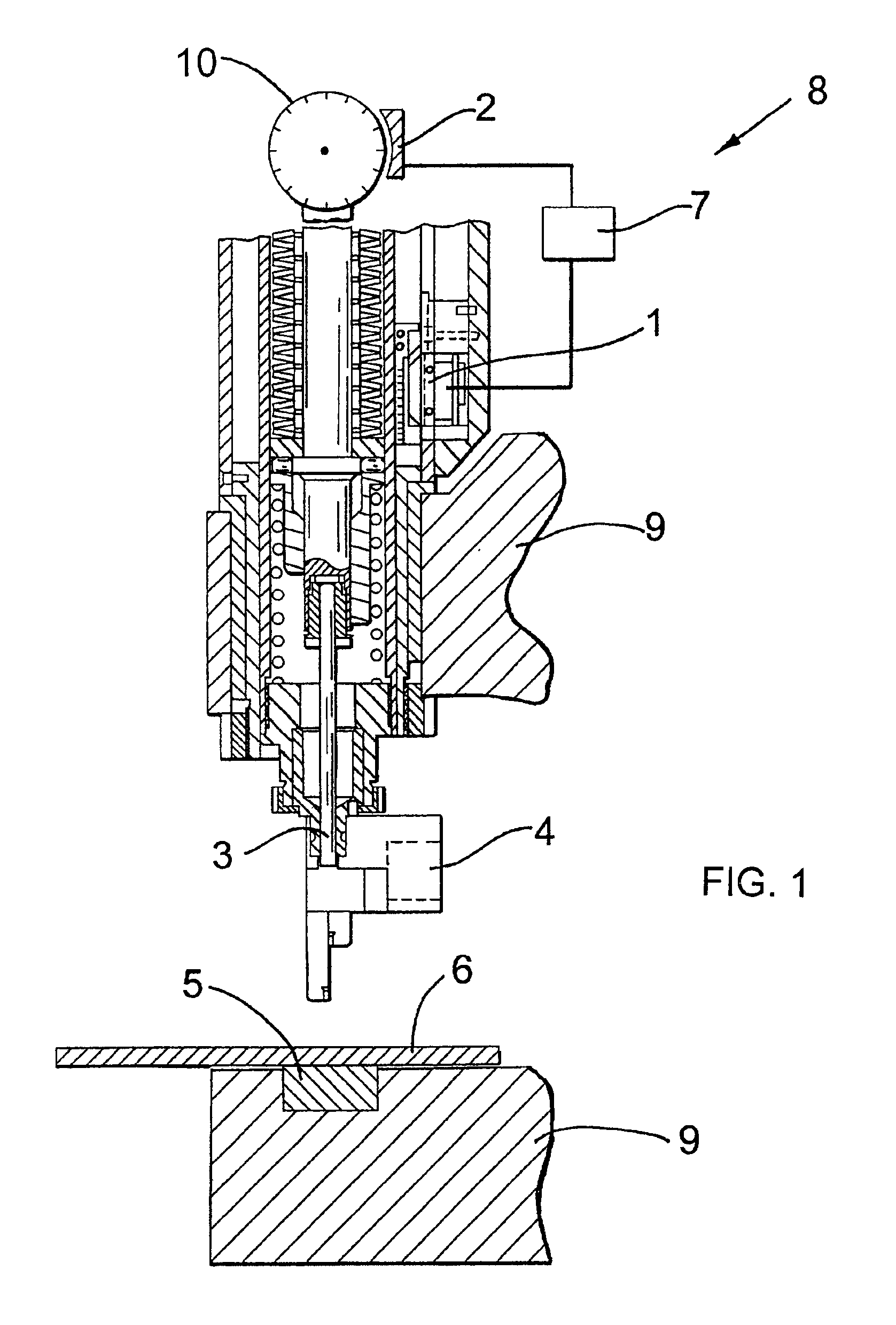 Method for riveting or piercing and a device for carrying out the method