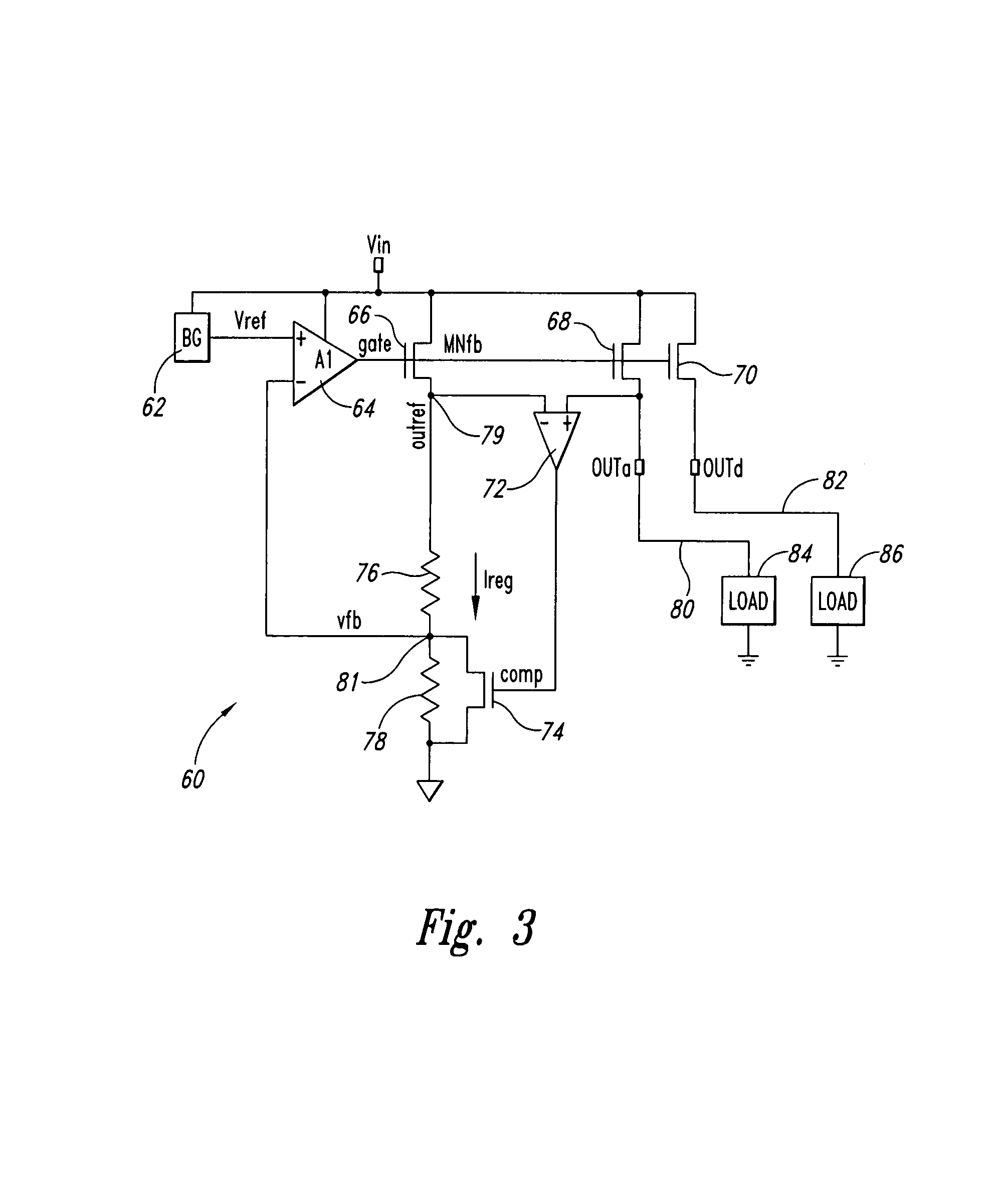 Replica regulator with continuous output correction