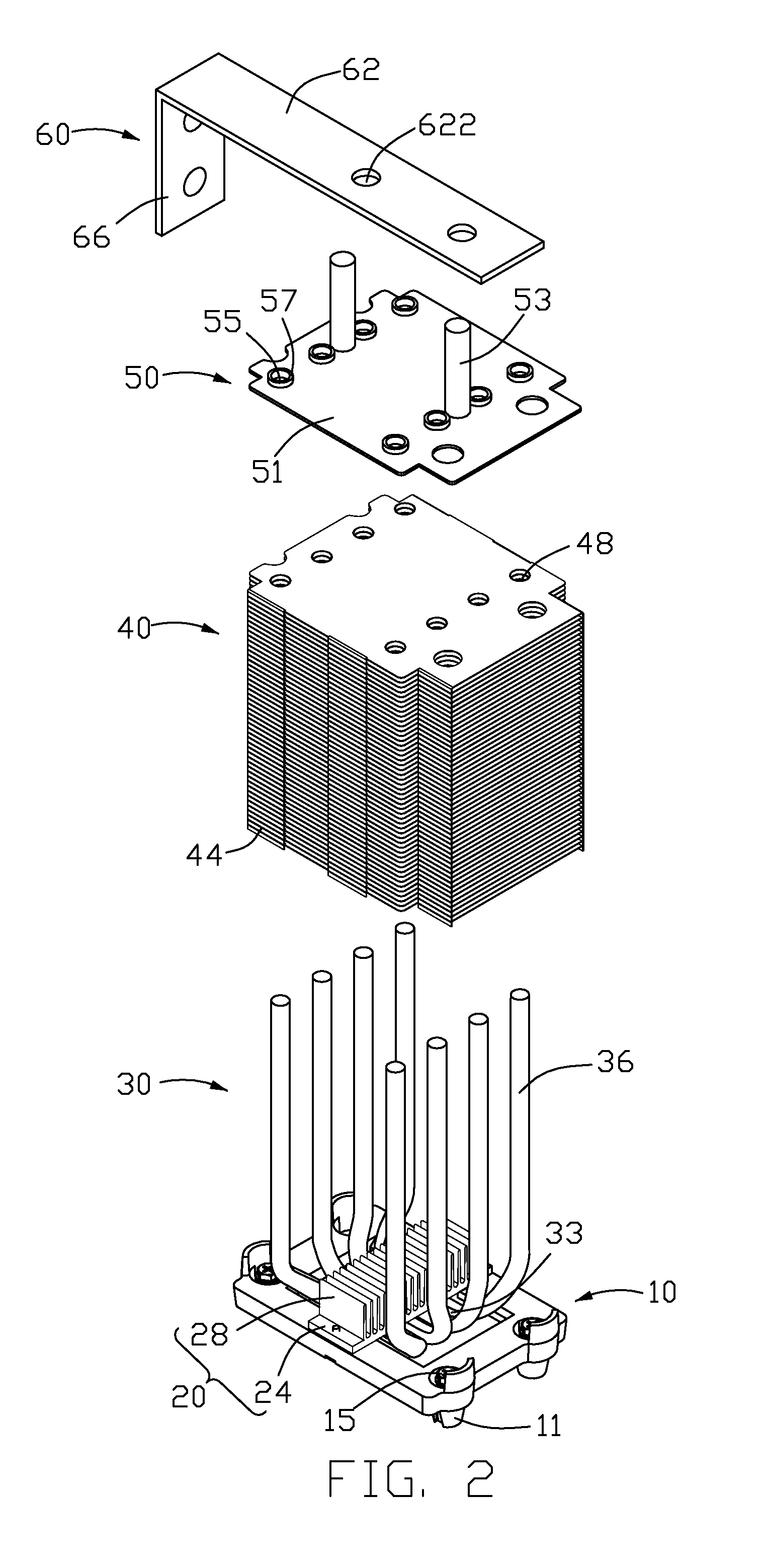 Electronic system with a heat sink assembly