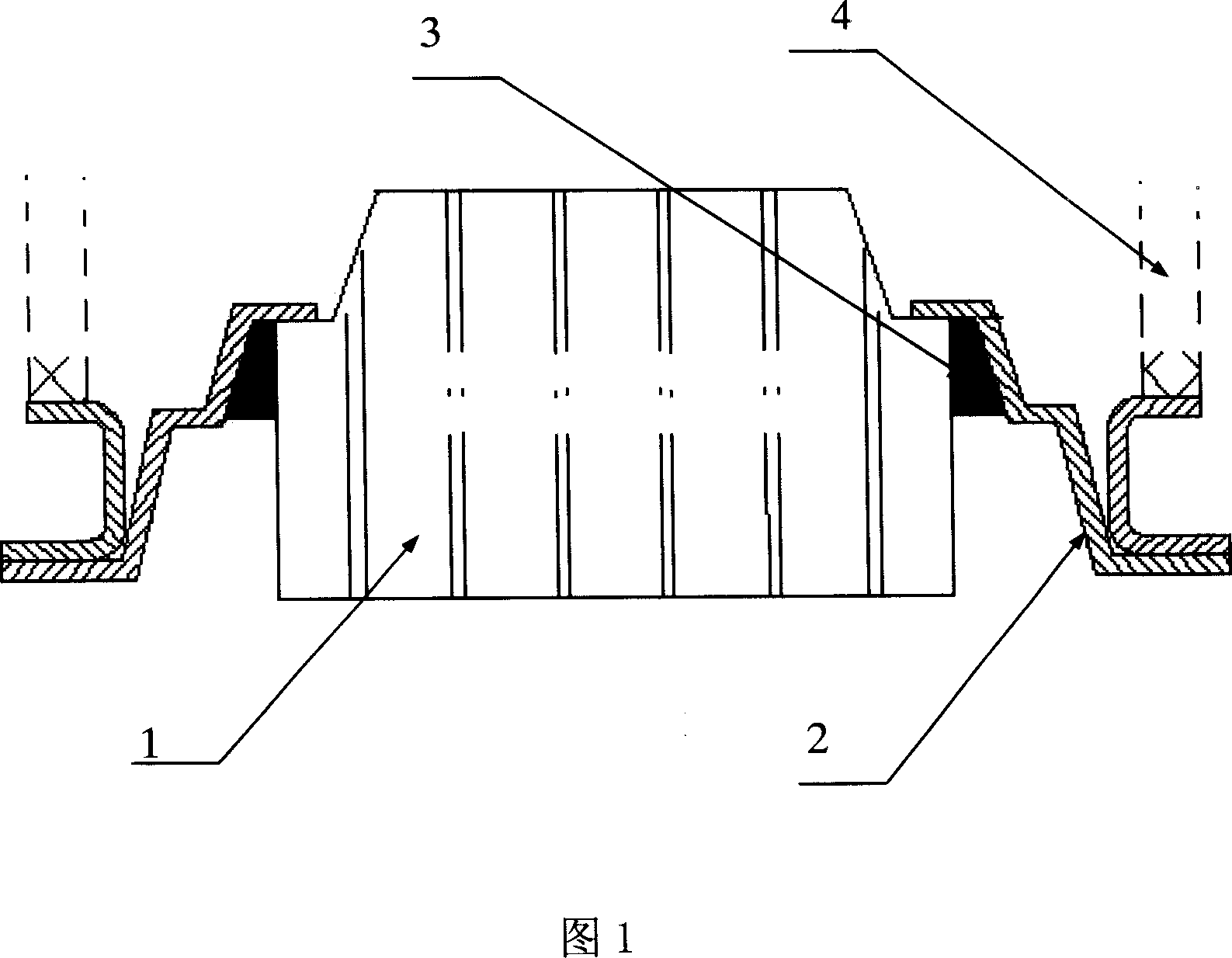 Indium seal type luminescent screen, and technique for preparing the display tube of using the luminescent screen