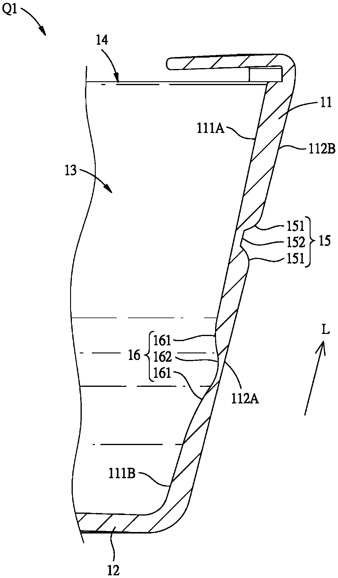 Supporting structure for folding container