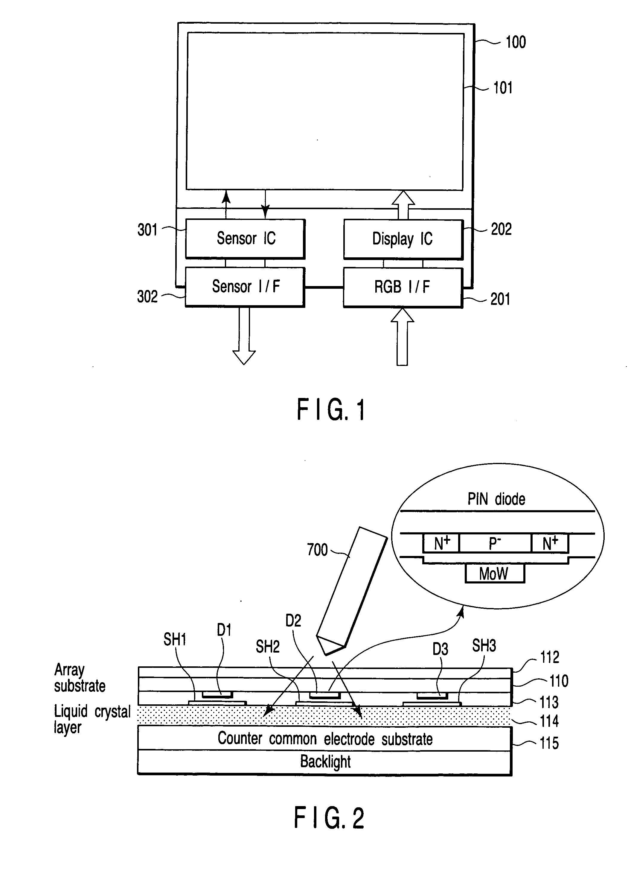 Display device with built-in sensor