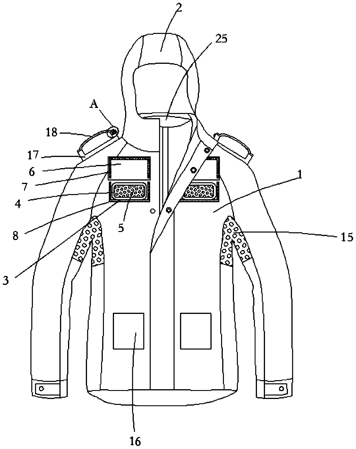 Man jacket with better air permeability