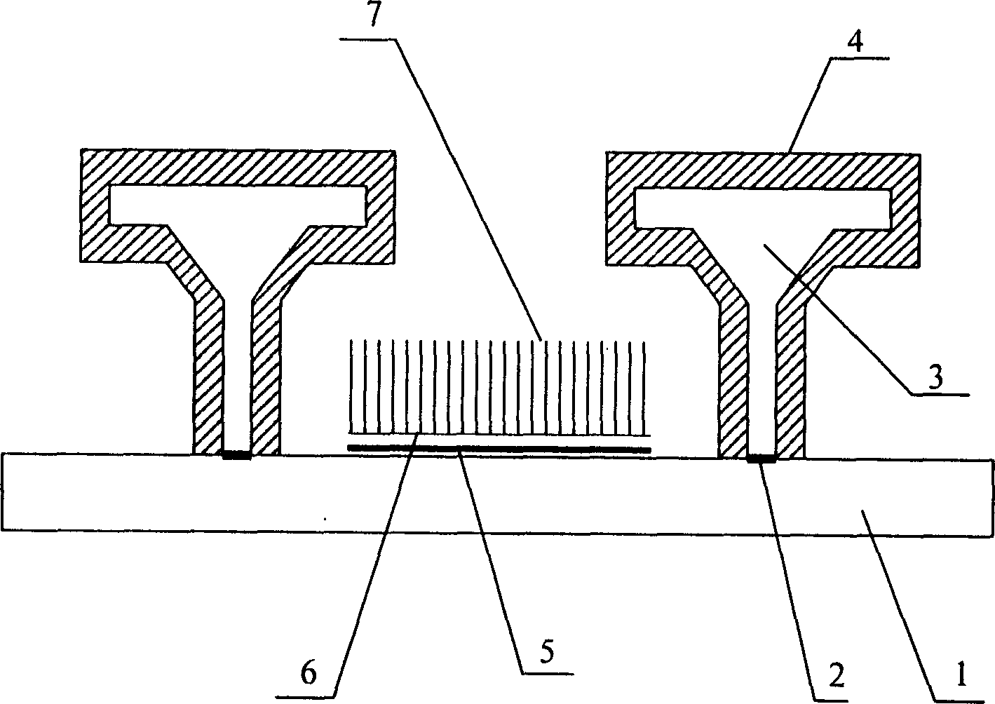 Pland display having umbrella-shaped grid array structure and its manufacturing technology