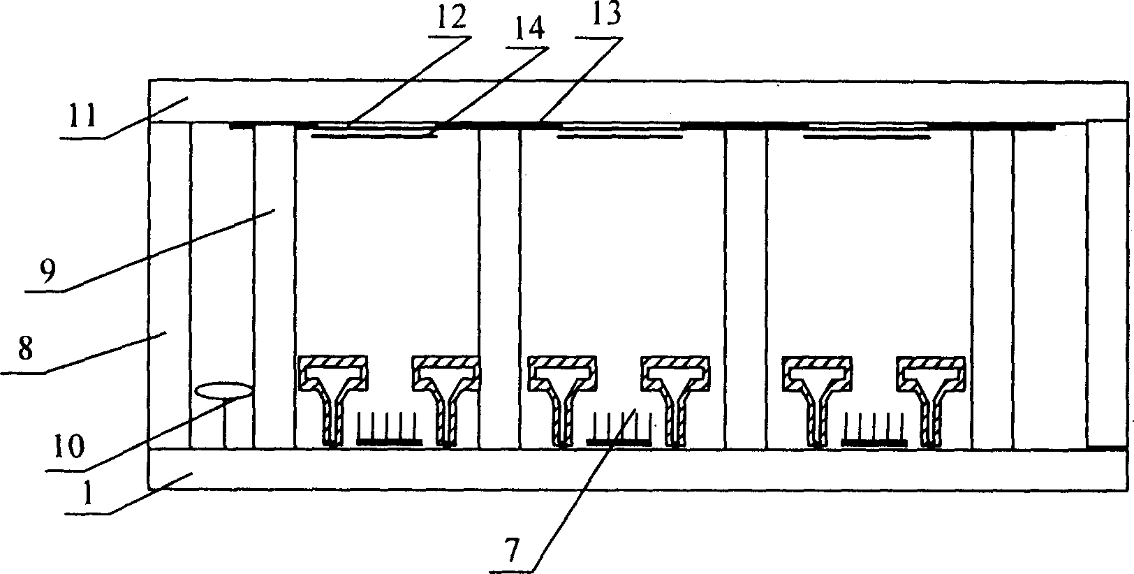 Pland display having umbrella-shaped grid array structure and its manufacturing technology