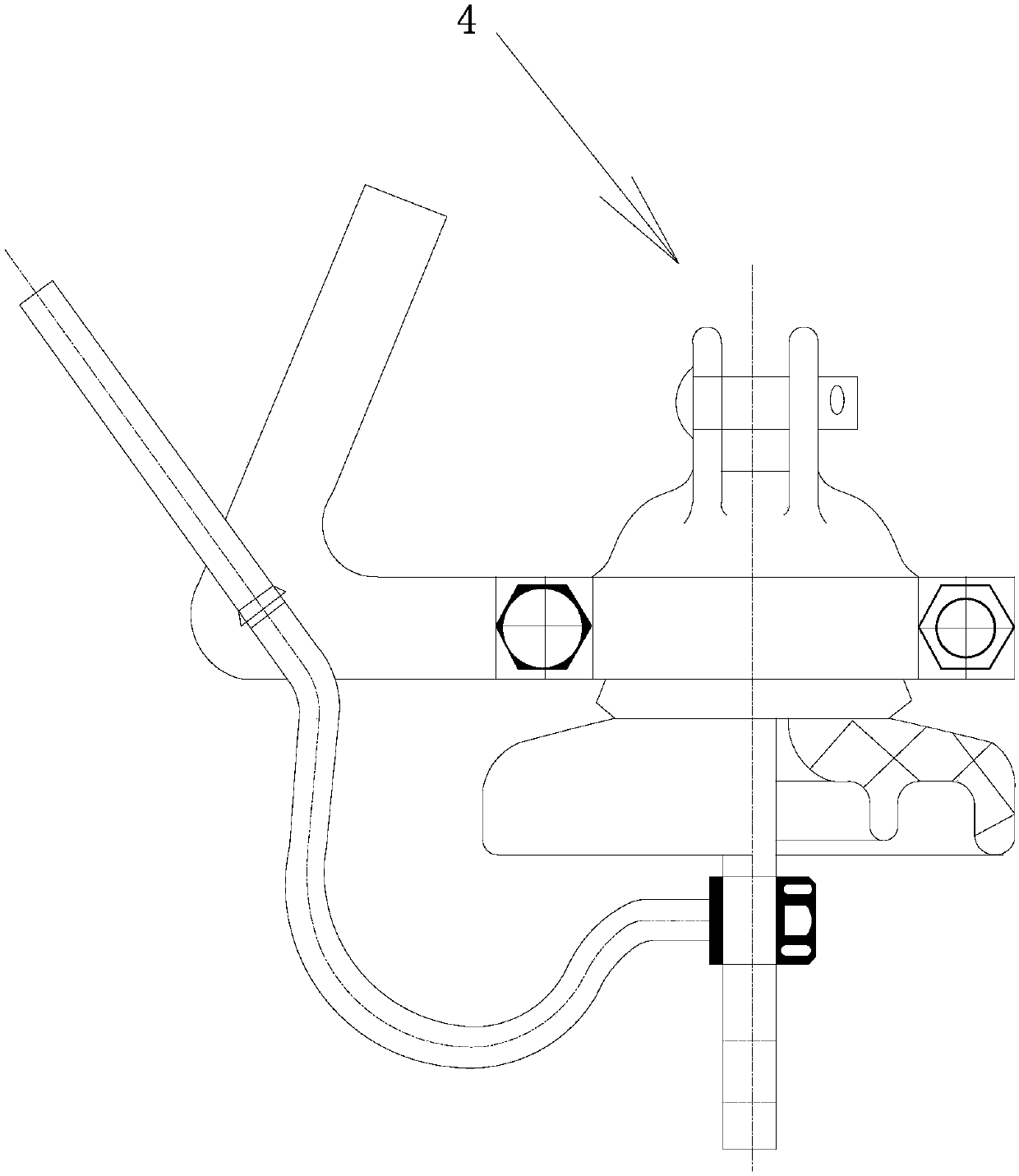 Overhead lightning protection double conductor insulated grounding wire capable of melting ice