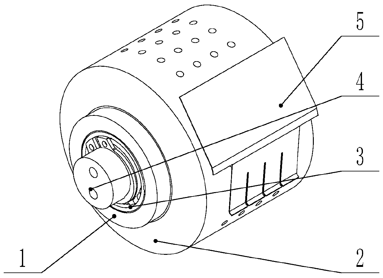 A fiber laying pressure roller capable of absorbing and blowing away carbon fiber prepreg tow and method thereof