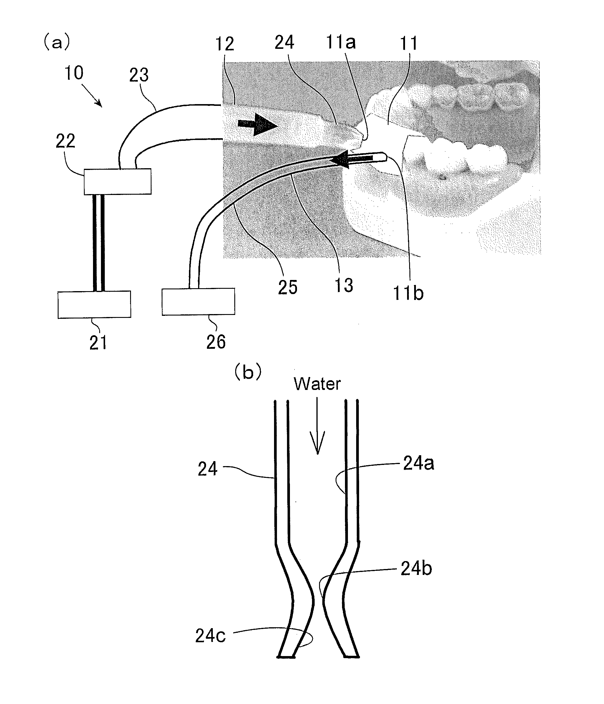 Device for cleaning oral cavity and method for cleaning oral cavity