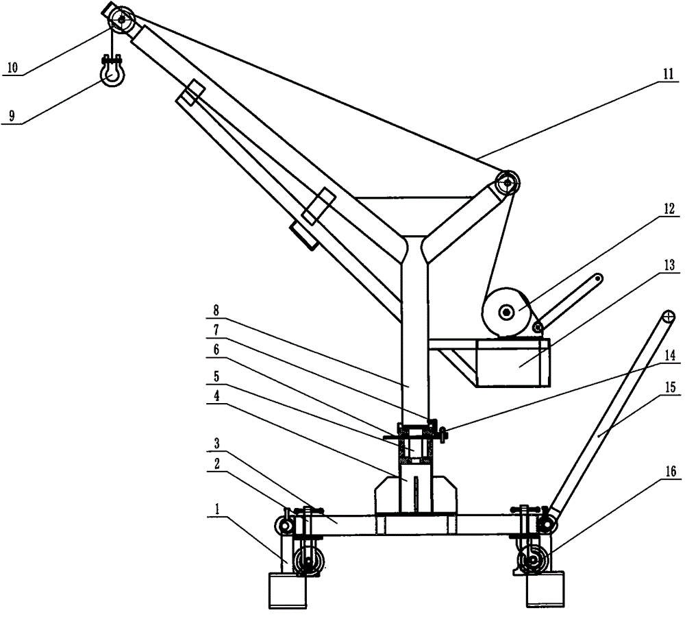 Small movable crane