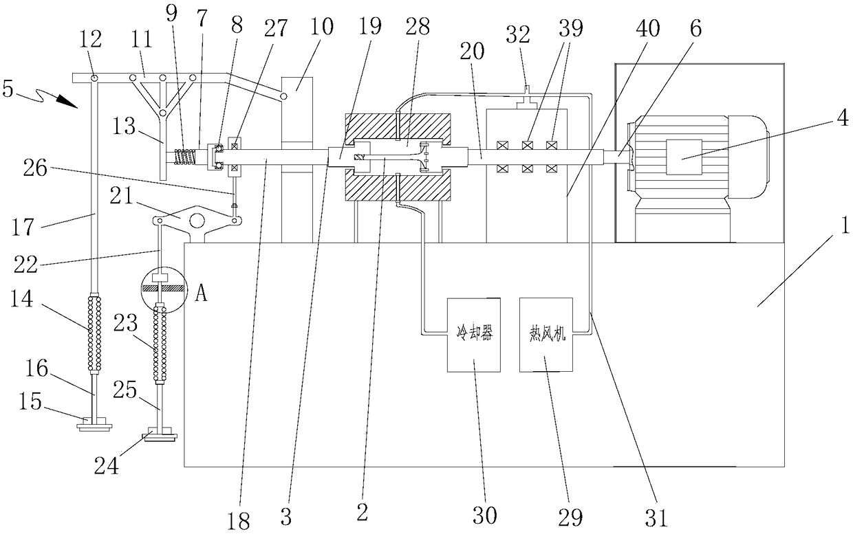 A valve rotation bending fatigue testing machine