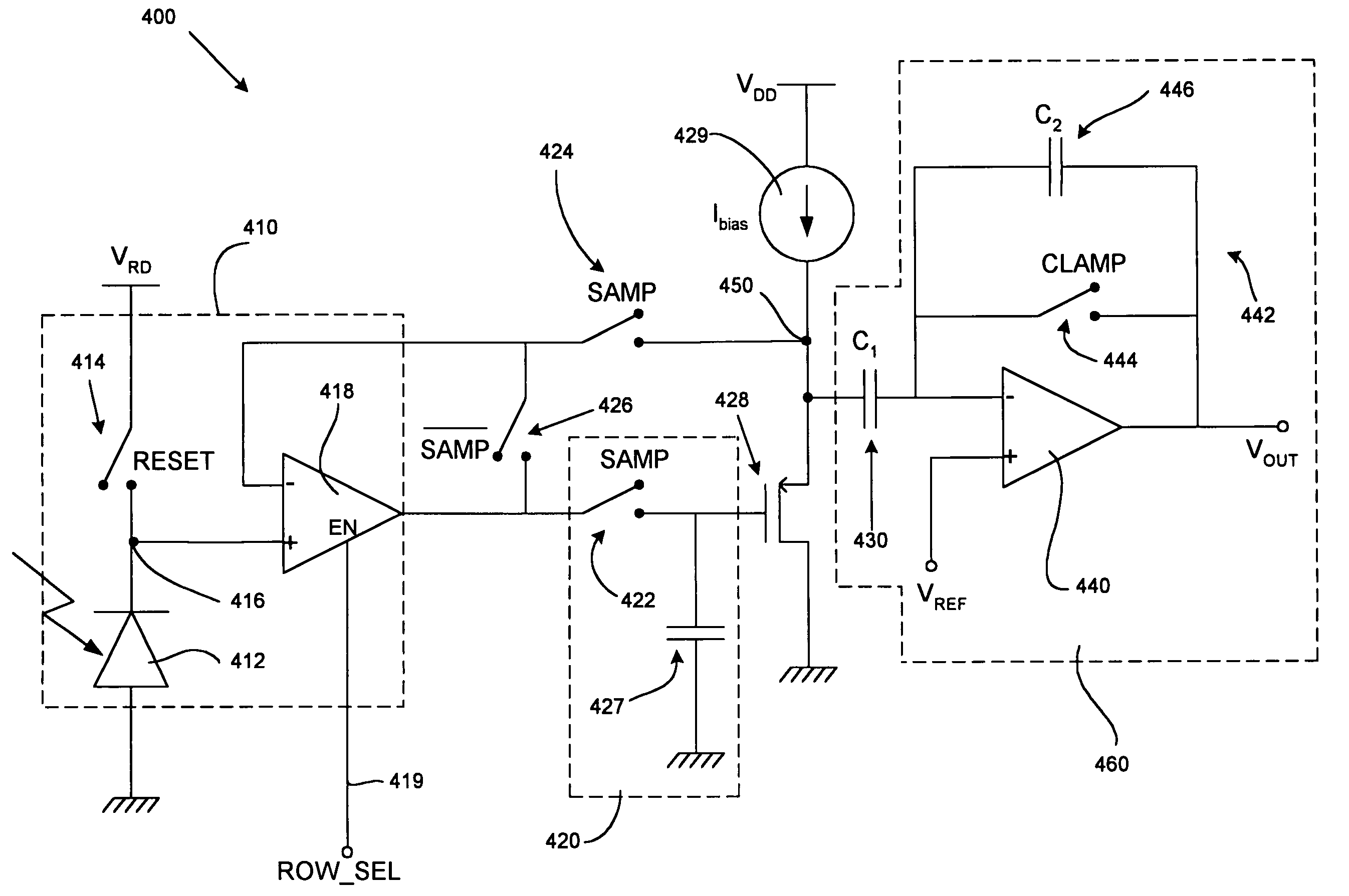 Image sensor circuits including sampling circuits used therein for performing correlated double sampling