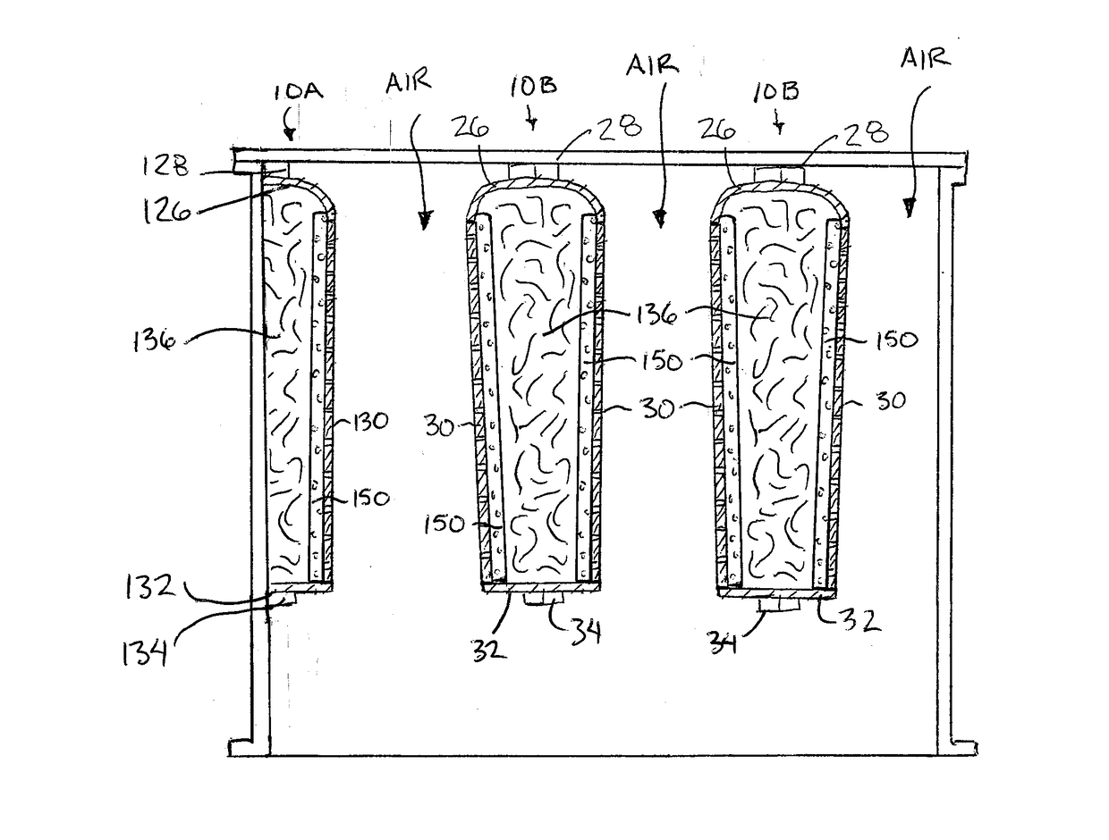 Sound Attenuating Baffle Including a Non-Eroding Liner Sheet