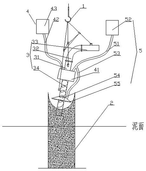 A construction technique for cleaning mud inside steel pipe piles of offshore wind power booster stations