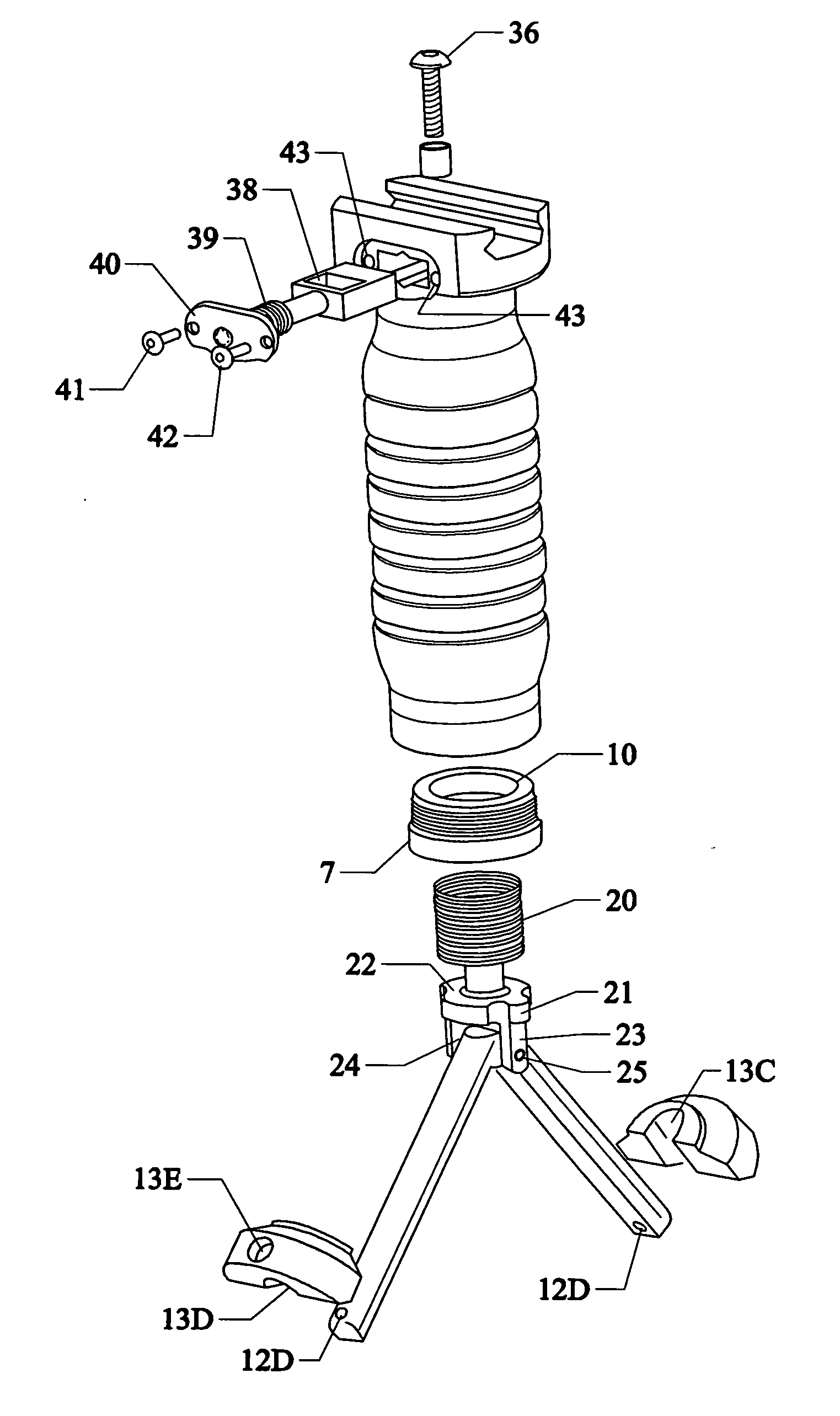 Vertical fore grip with bipod