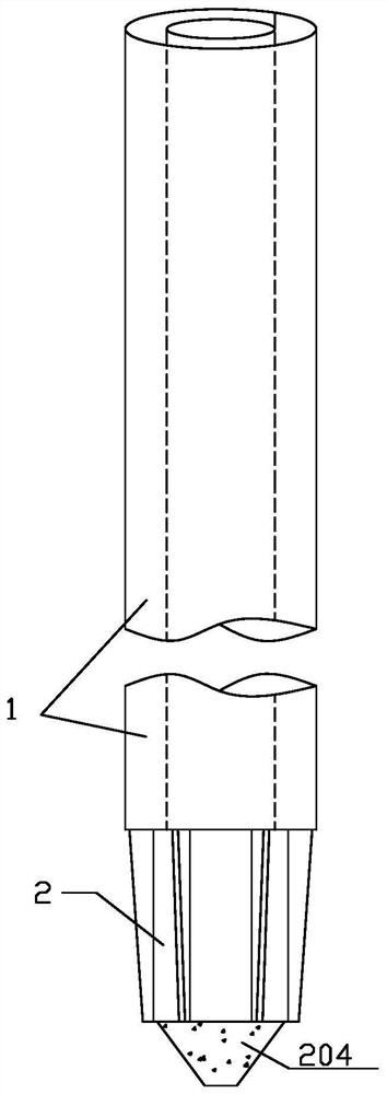Rock-socketed hollow precast pile and rock-socketed construction method using precast pile