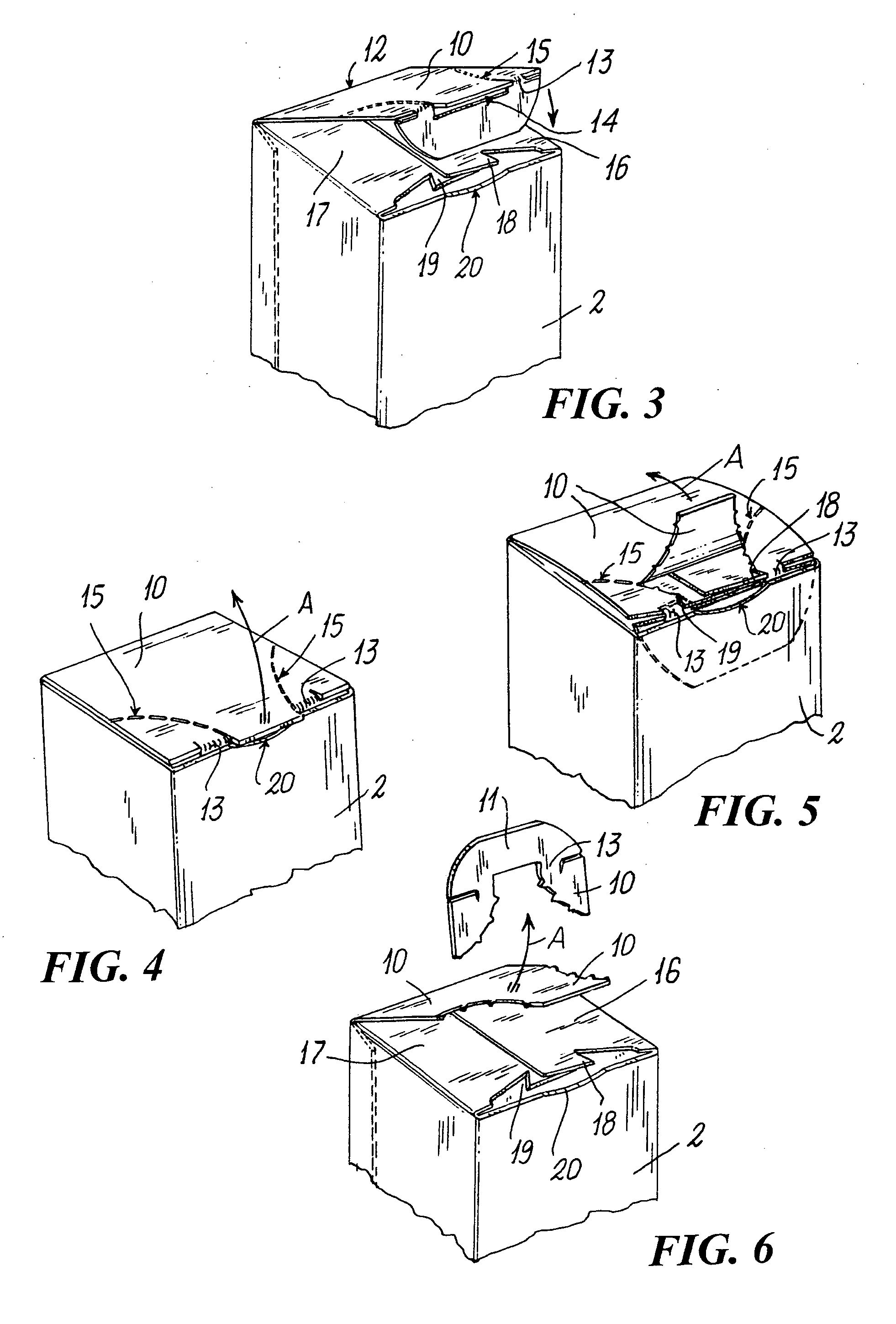 Box with base resistant to opening and having its portions breakable to prevent it from being reclosed after its initial opening