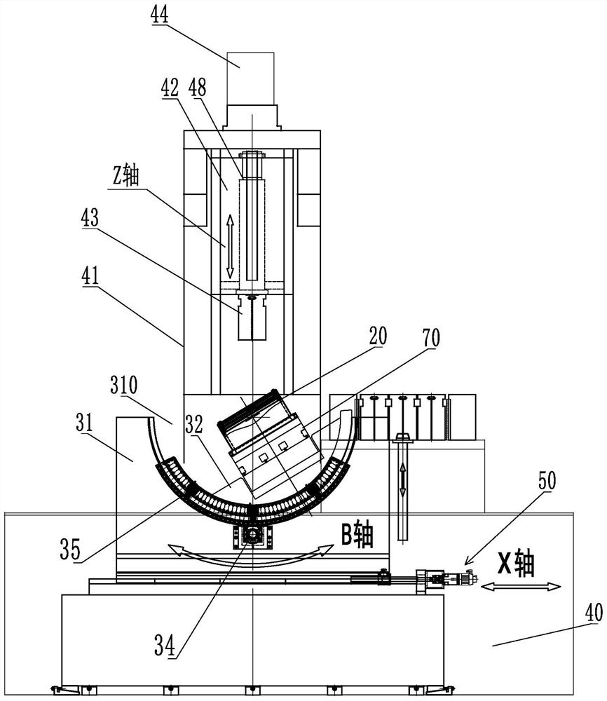 Vertical external broaching machine for broaching internal tongues and grooves of circular workpieces