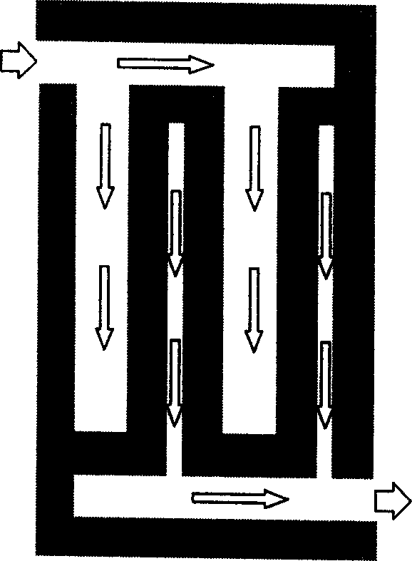 Asymmetric interlaced flow passage double pole plate of proton exchange membrane fuel cell