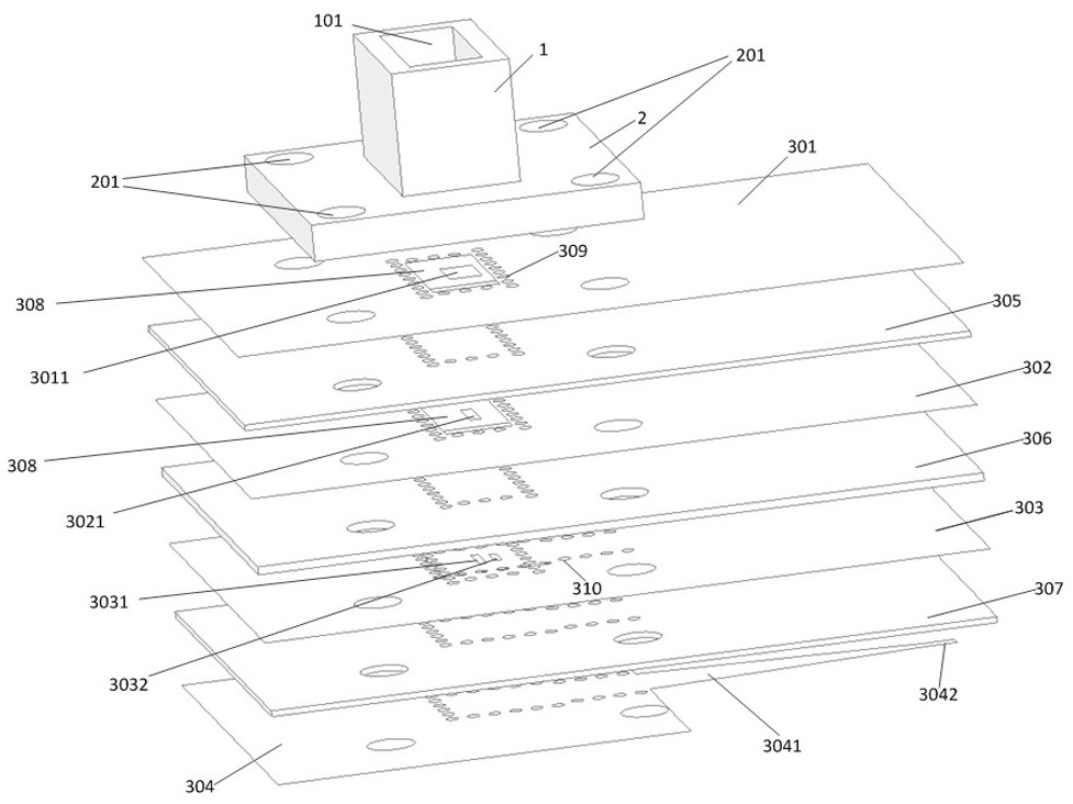 Broadband rectangular waveguide-microstrip converter