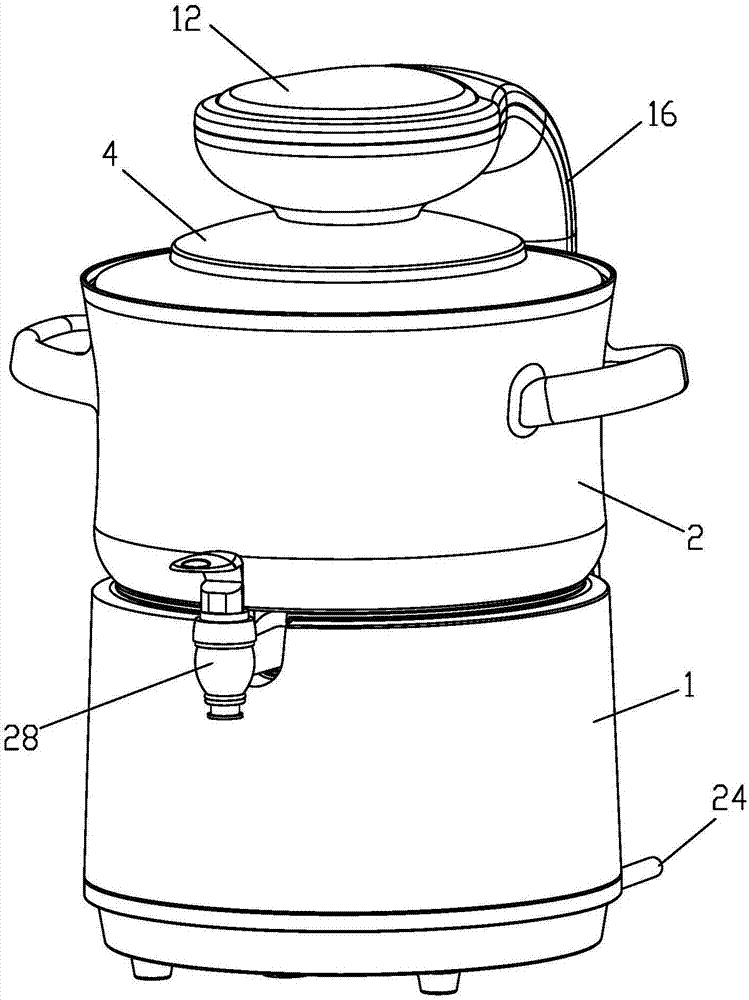 Health-care pot capable of reducing rice starch content through top spraying and control method thereof
