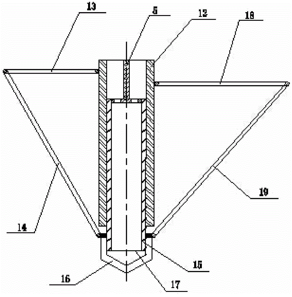 Long auger drilling and bottom expanding device and expanded anchor rod construction method