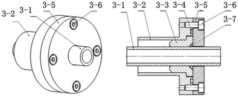 Vacuum sealing structure of universal penetrating pipe
