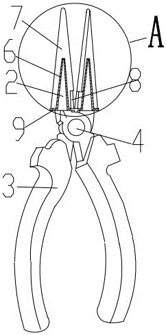 An insulated needle-nose pliers