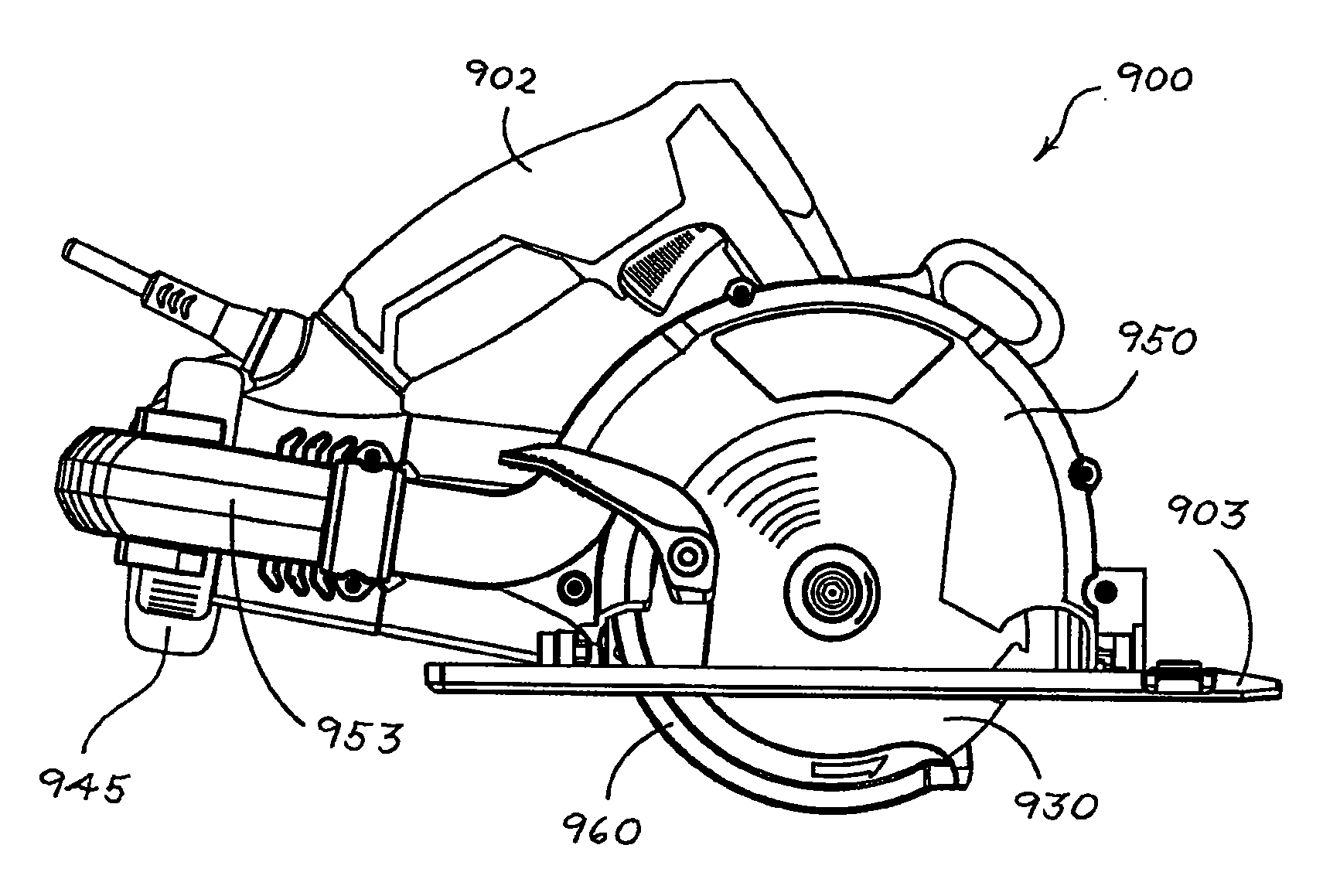 Blade Guard for Power Tool Having an Evacuation System