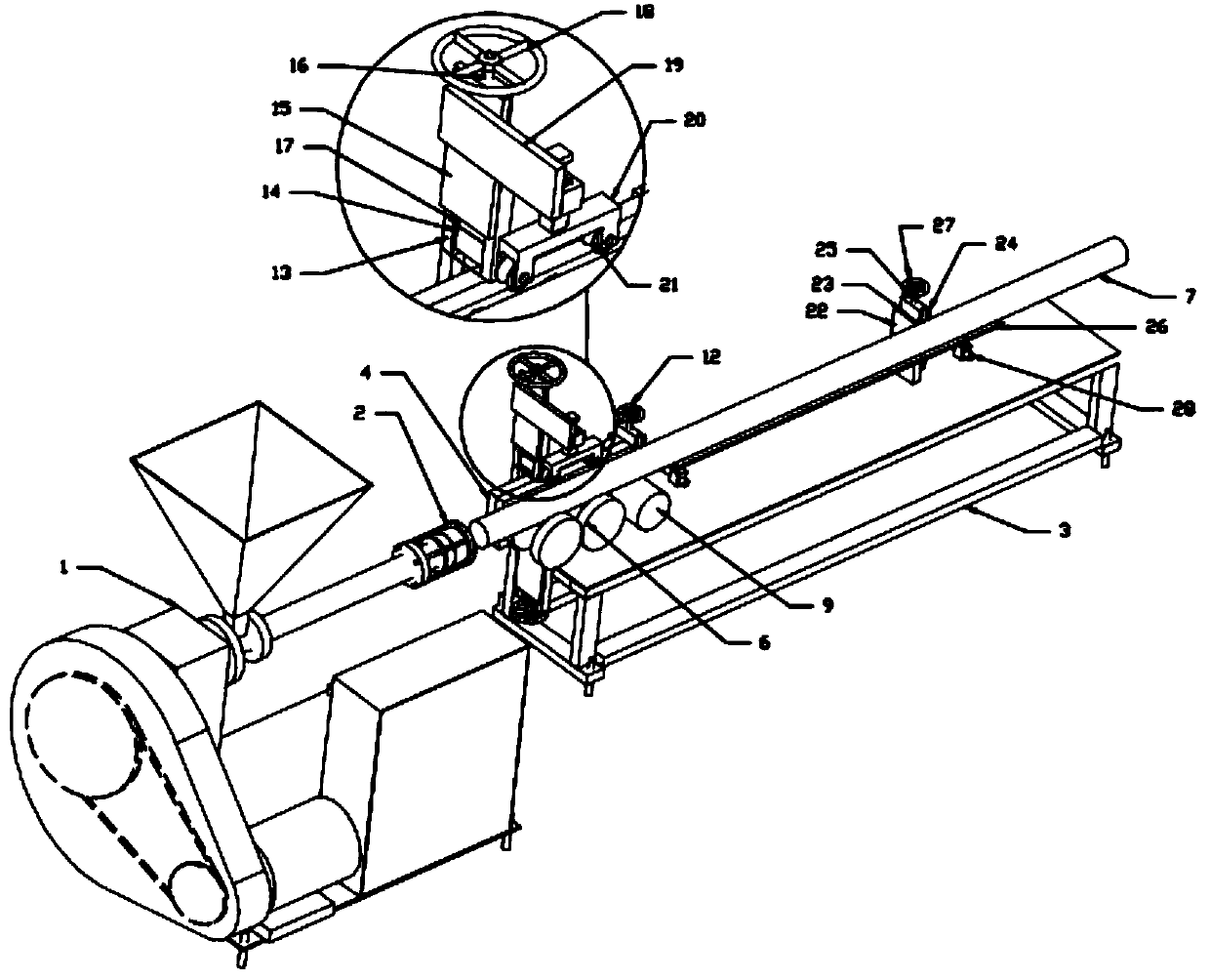 Forming extrusion equipment for pok plastic rods