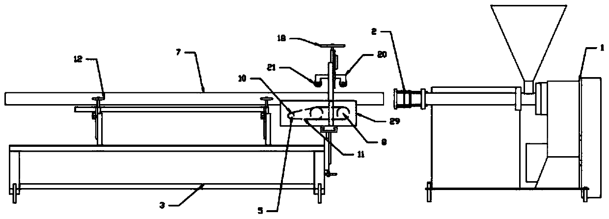 Forming extrusion equipment for pok plastic rods