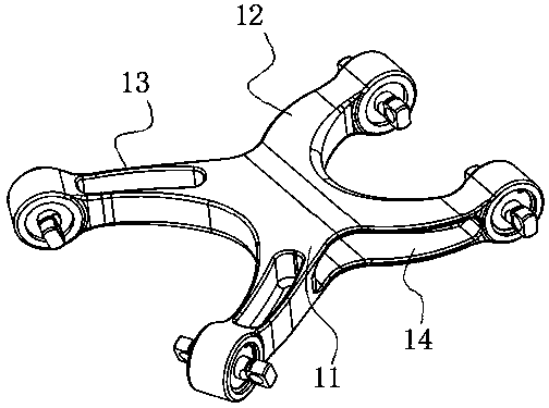 X-shaped arm for vehicle air suspension and air suspension assembly based on X-shaped arm