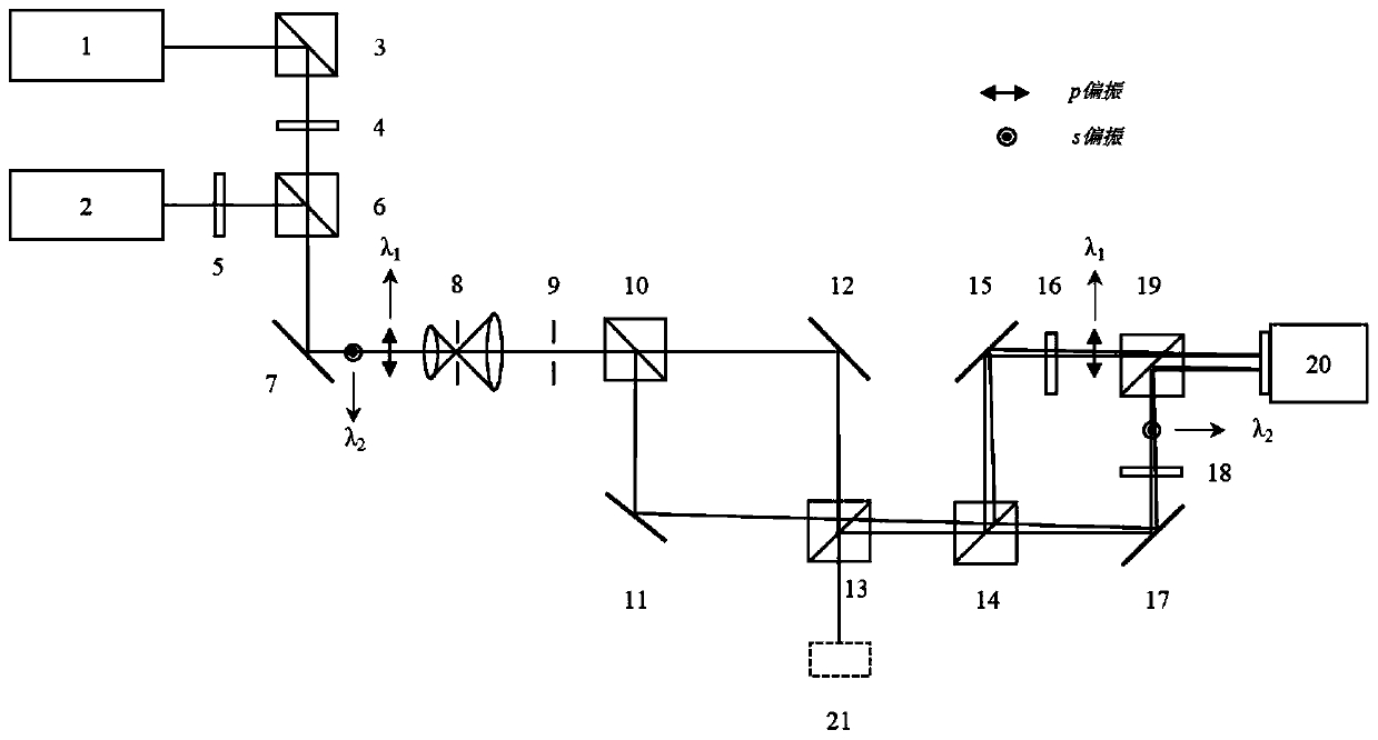 Dual-wavelength polarization multiplexing digital holographic imaging system and method