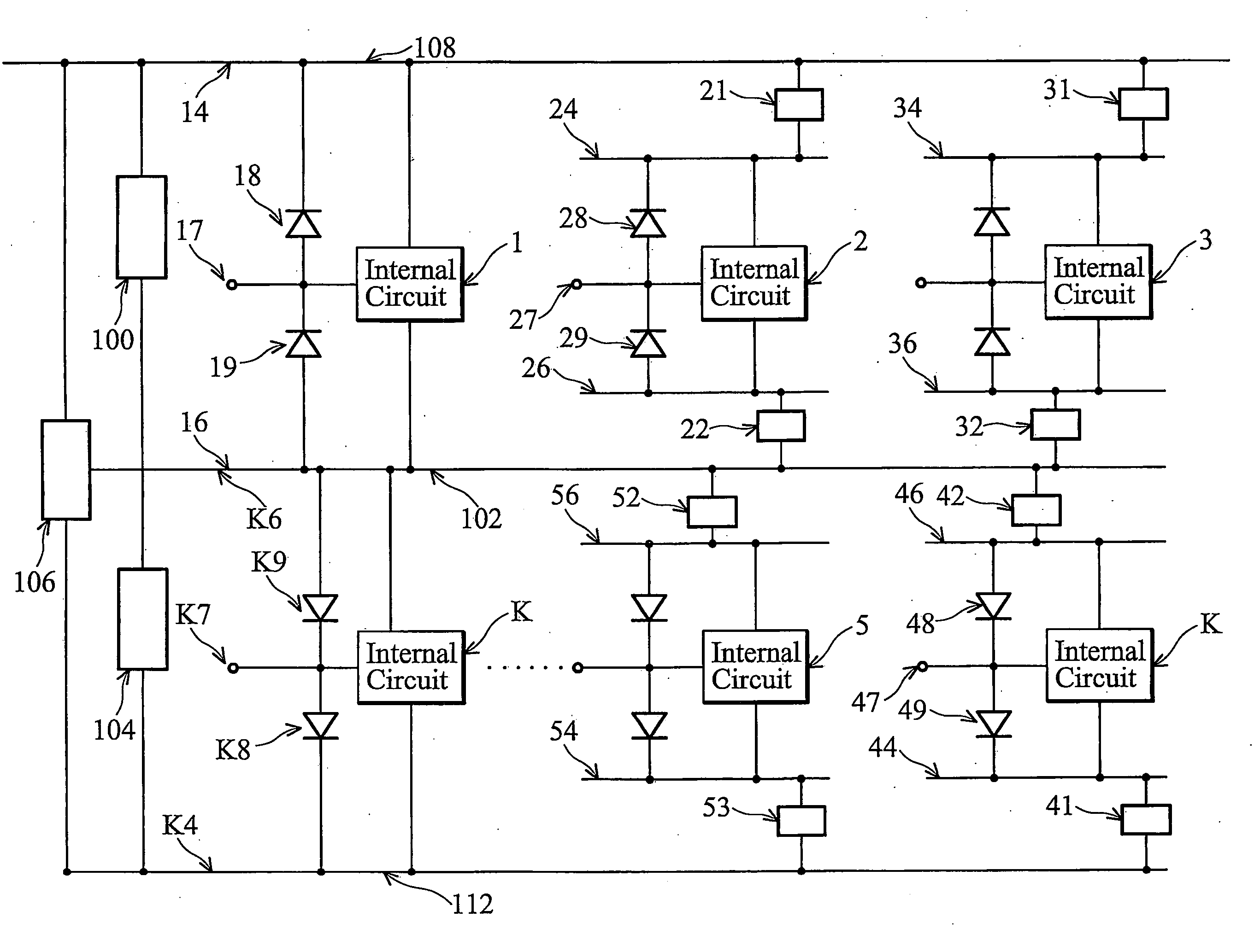 Multi-domain ESD protection circuit structure