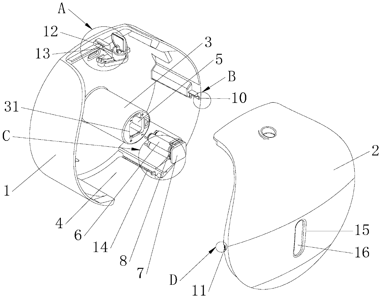 Roll paper box and management system thereof