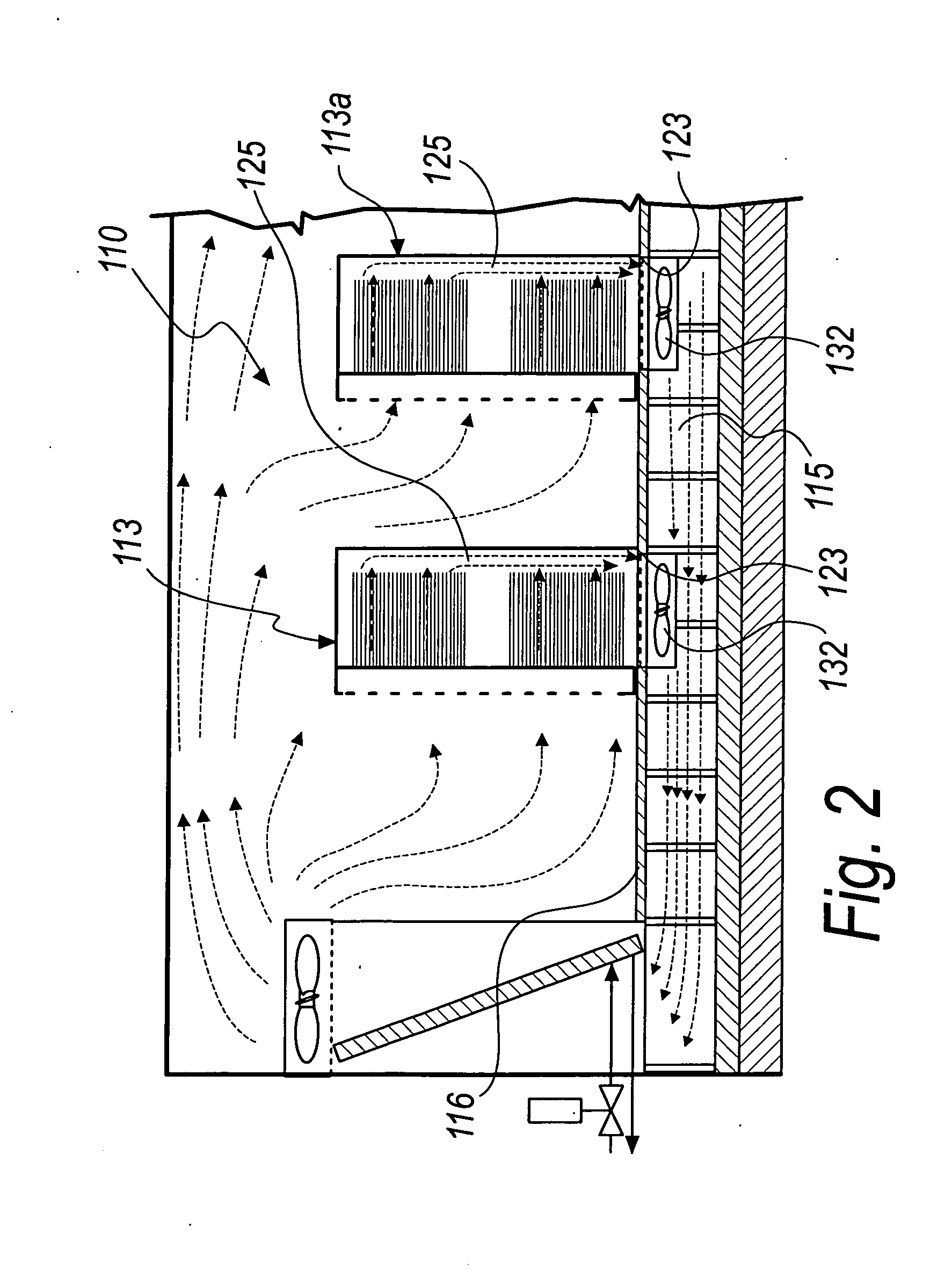 Device for cooling and conditioning an environment containing a plurality of heat emitting bodies, particularly for server rooms and the like