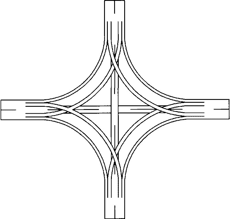 Single-layer full interchange viaduct