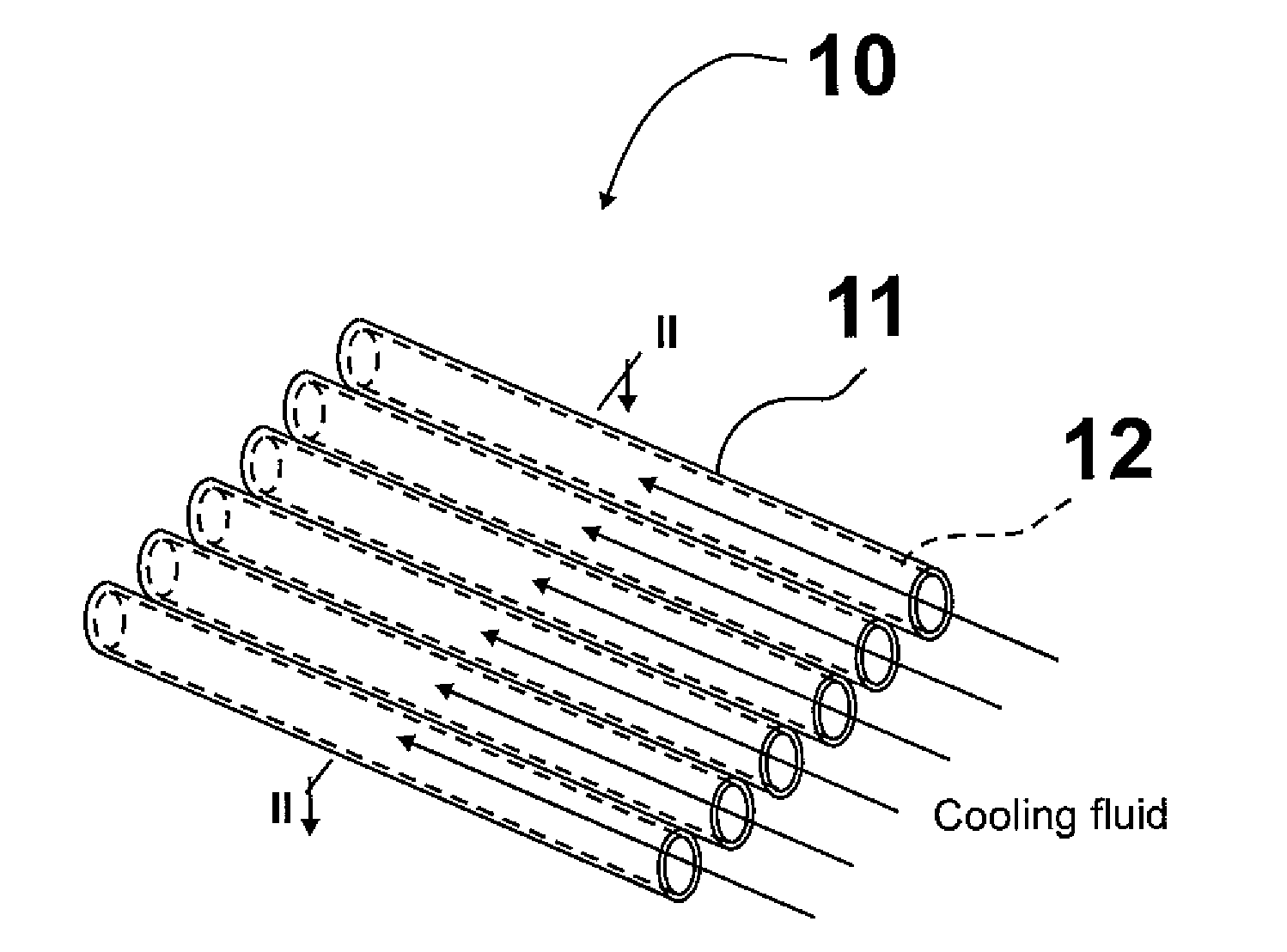 Supported metal membrane with internal cooling for h2 separation