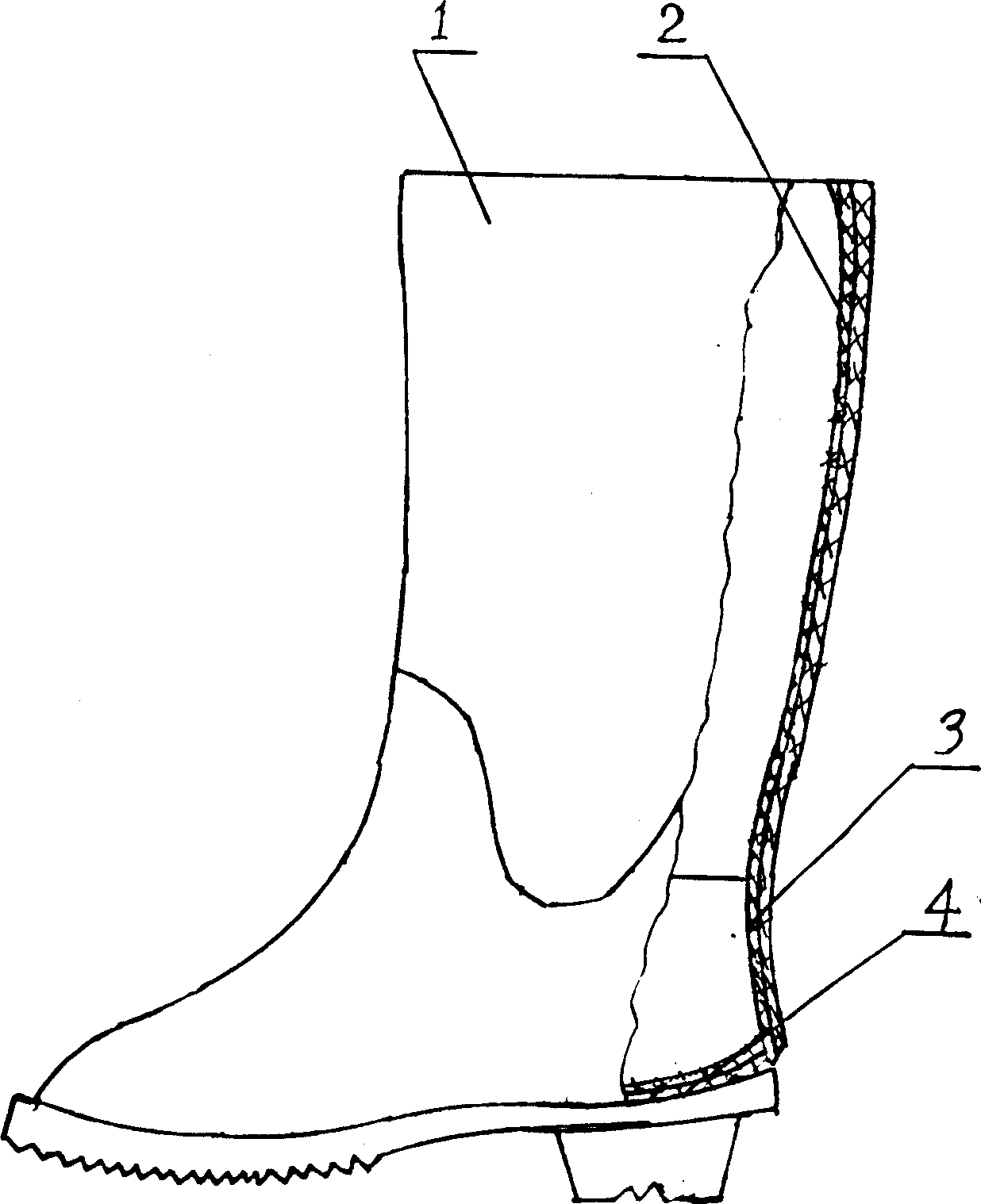 Method for preparing thermal protection rain boots made from plastic or mixed rubber and plastic
