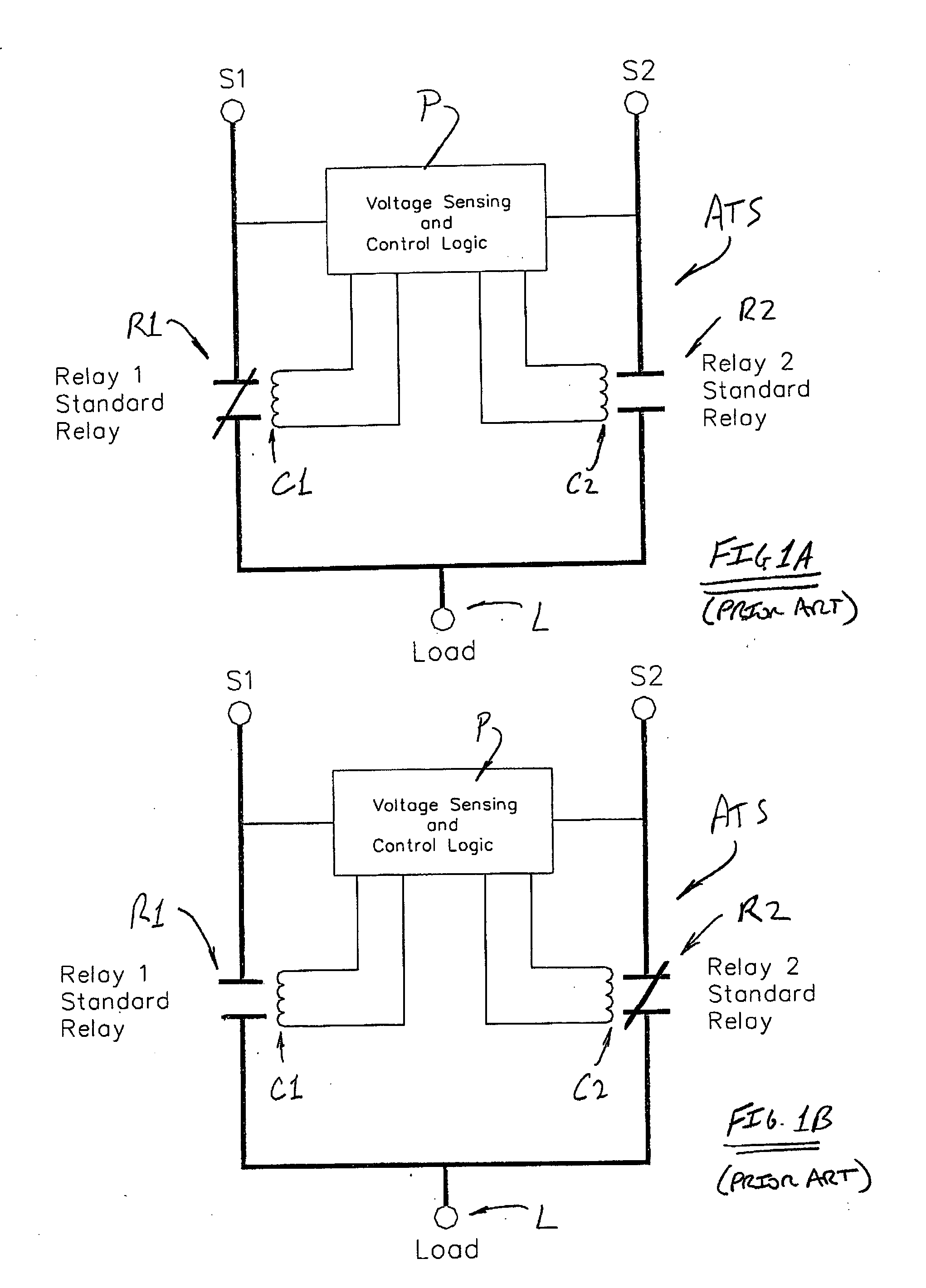 Method and apparatus for transfer of a critical load from one source to a back up source using magnetically latched relays
