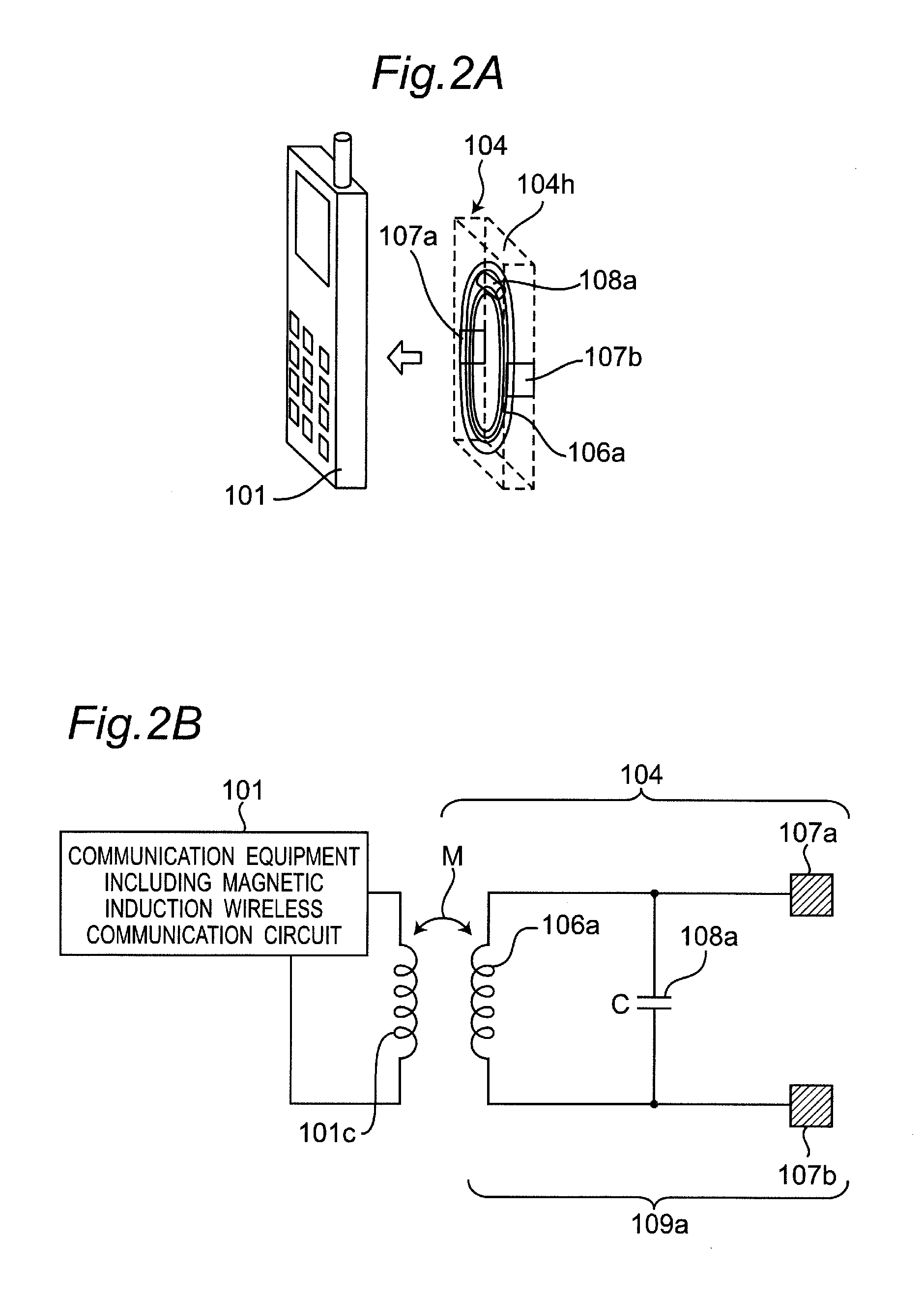 Intra-body communication apparatus provided with magnetic induction wireless communication circuit performing wireless communications using magnetic induction